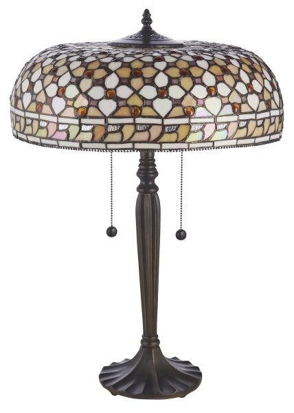 Endon 112178 - Stolná lampa Tiffany MILLE FEUX 2xE14/40W/230V priemer 45 cm