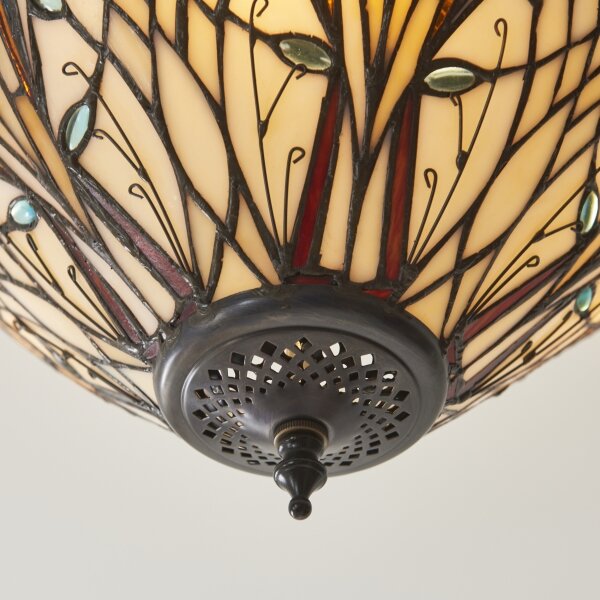Endon 111905 - Prisadený luster Tiffany HECTOR 3xE27/10W/230V, priemer 40 cm