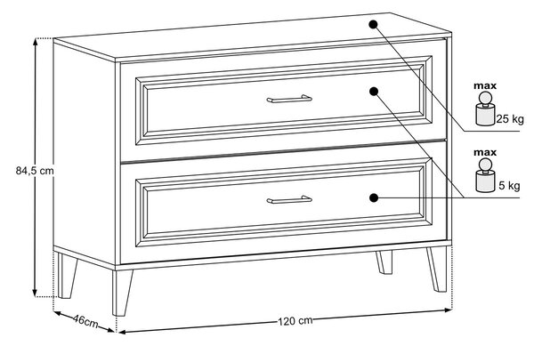 Comad Skříňka pod umyvadlo Dorothy s deskou 120 cm dub ristretto