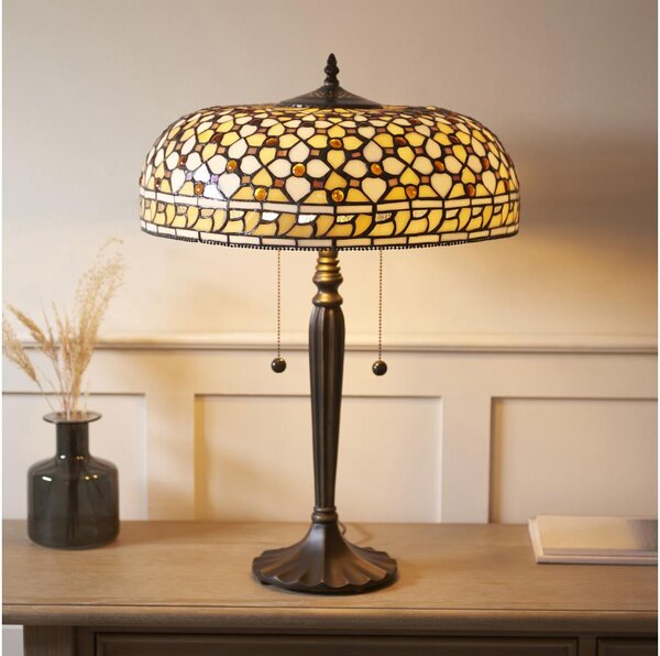 Endon 112178 - Stolná lampa Tiffany MILLE FEUX 2xE14/40W/230V priemer 45 cm
