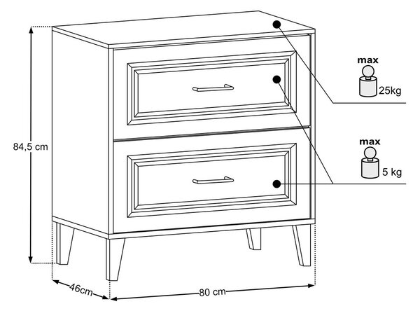Comad Skříňka pod umyvadlo Dorothy s deskou 80 cm dub ristretto