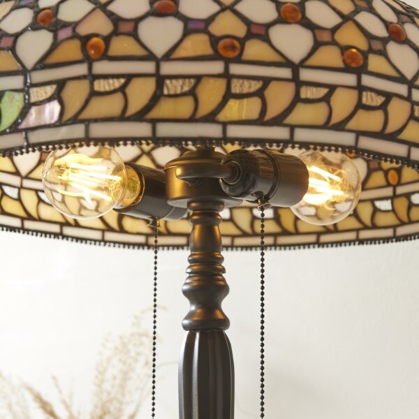 Endon 112178 - Stolná lampa Tiffany MILLE FEUX 2xE14/40W/230V priemer 45 cm