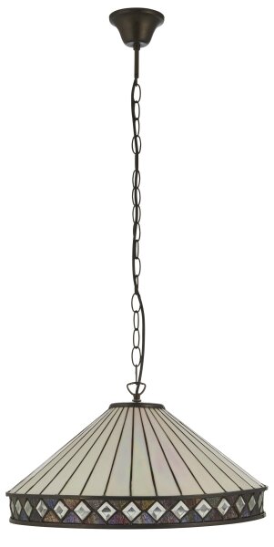 Endon 111961 - Luster na reťazi Tiffany FARGO 3xE27/10W/230V pr. 50 cm