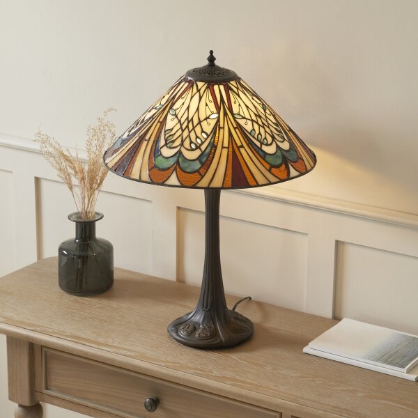 Endon 112185 - Stolná lampa Tiffany HECTOR 1xE27/10W/230V priemer 40 cm