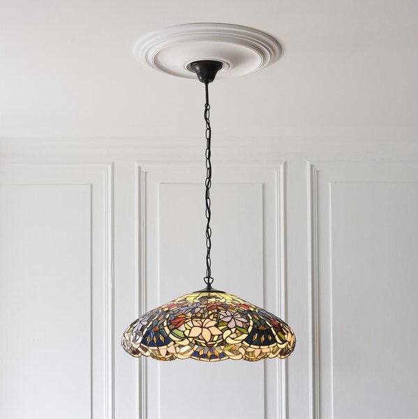 Endon 112193 - Luster na reťazi Tiffany SULLIVAN 3xE27/60W/230V, priemer 57 cm