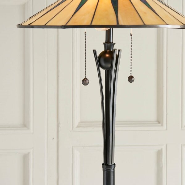 Endon 64041 - Stojacia lampa Tiffany DARK STAR 2xE27/60W/230V priemer 49 cm