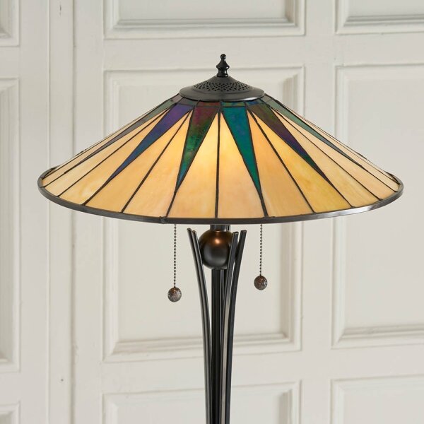 Endon 64041 - Stojacia lampa Tiffany DARK STAR 2xE27/60W/230V priemer 49 cm