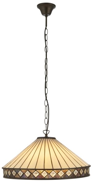Endon 111961 - Luster na reťazi Tiffany FARGO 3xE27/10W/230V pr. 50 cm