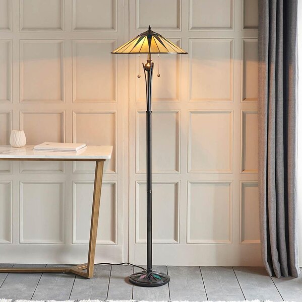 Endon 64041 - Stojacia lampa Tiffany DARK STAR 2xE27/60W/230V priemer 49 cm