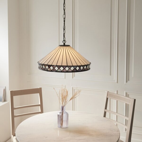 Endon 111961 - Luster na reťazi Tiffany FARGO 3xE27/10W/230V pr. 50 cm