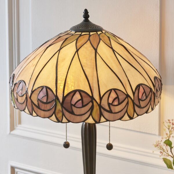 Endon 112184 - Stolová lampa Tiffany HUTCHINSON 2xE27/10W/230V pr. 40 cm