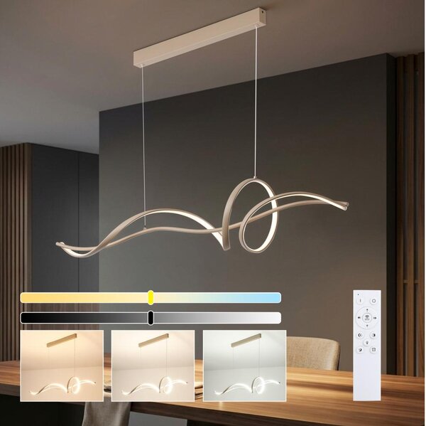 Brilagi - stmievateľný LED závesný luster na lanku SIGNATURE LED/55W/230V 120x23 cm béžový + diaľkový ovládač