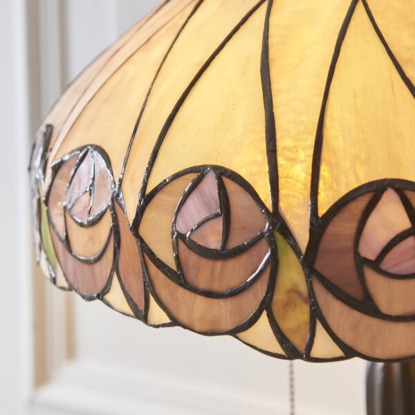 Endon 112184 - Stolová lampa Tiffany HUTCHINSON 2xE27/10W/230V pr. 40 cm