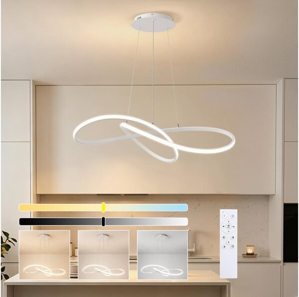 Brilagi - LED stmievateľný luster na lanku INFINITY LED/80W/230V 80x80 cm biela + DO
