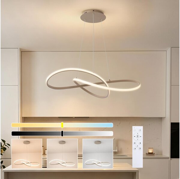 Brilagi - LED stmievateľný závesný luster INFINITY LED/80W/230V 80x80 cm béžový + diaľkové ovládanie