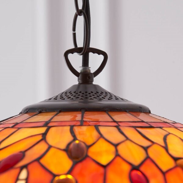 Endon 64081 - Luster na reťazi Tiffany DRAGONFLY 3xE27/60W/230V pr. 41 cm