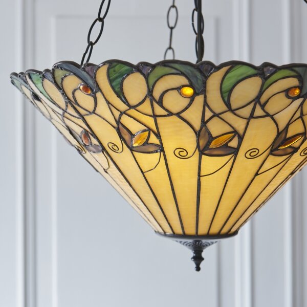 Endon 111881 - Luster na reťazi Tiffany JAMELIA 3xE27/10W/230V priemer 50 cm