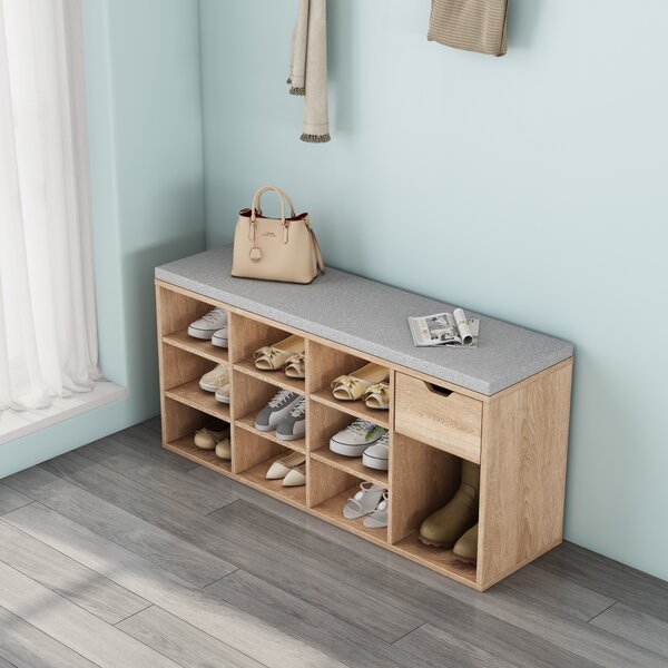 Botník s lavicí Houseland Crypto dub sonoma/šedý