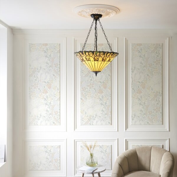 Endon 111881 - Luster na reťazi Tiffany JAMELIA 3xE27/10W/230V priemer 50 cm