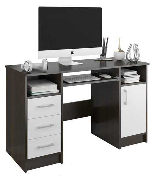 Písací stôl Cali N11 - wenge / biela