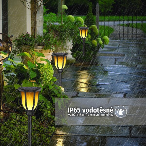 Bezdoteku LEDSolar 168 solárne vonkajšie lampáš lucerna 1 ks, so senzorom, bezdrôtové, IPRO, 1W, teplá farba