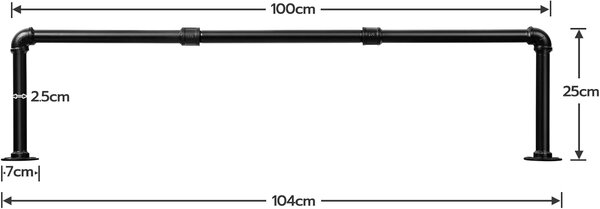 VASAGLE Sada 2 ks nástěnných věšáků Asha 100 cm černá