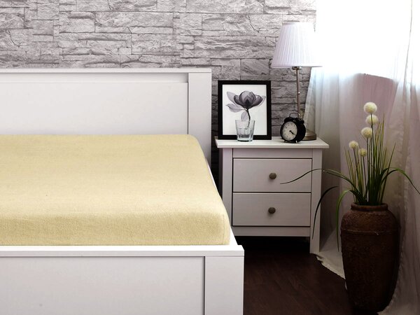 XPOSE® Froté plachta Exclusive - vanilková 180x200 cm