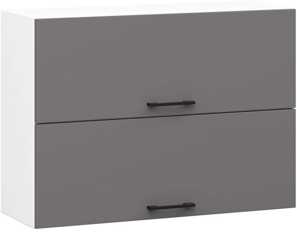 Ak furniture Závěsná kuchyňská skříňka OLIVIE 80x58 cm 02 matná bílá/matná grafitově šedá