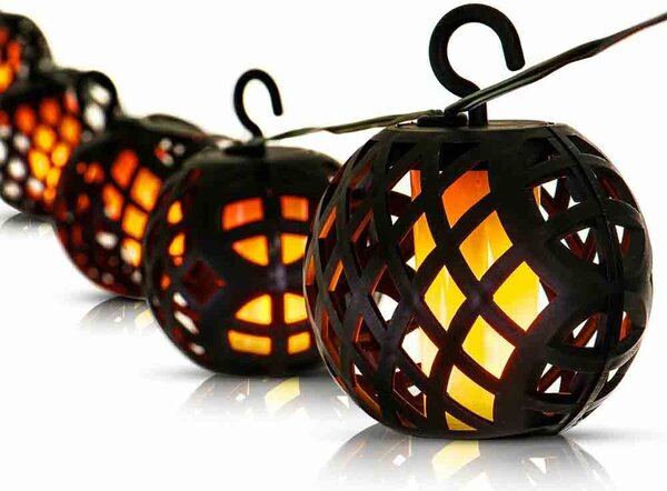 Bezdoteku LEDSolar FireFly solárne reťaz s 8 guľami, IPRO, 1W, teplá farba