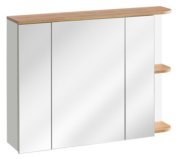 Comad Kúpeľňová skrinka so zrkadlom Platinum biela/dub zlatý