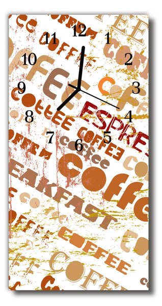Nástenné hodiny vertikálne Káva béžová káva 30x60 cm