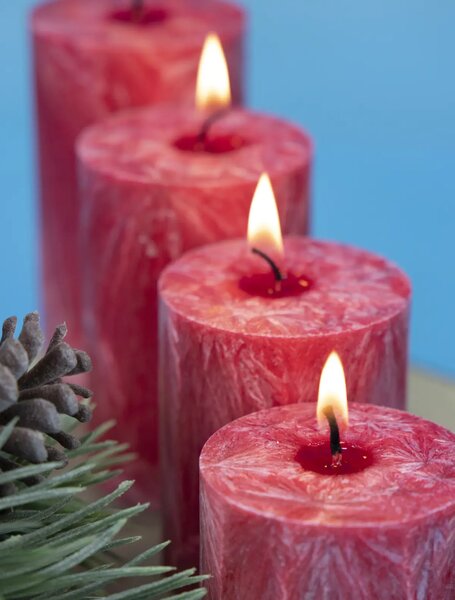 Adventné sviečky červené postupné - 4ks