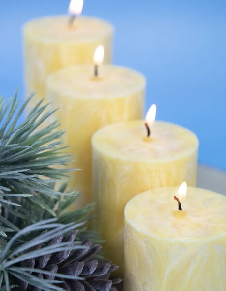 Adventné sviečky zlaté/žlté postupné- 4ks