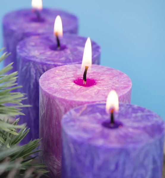 Adventné sviečky - fialová a ružová- 4ks