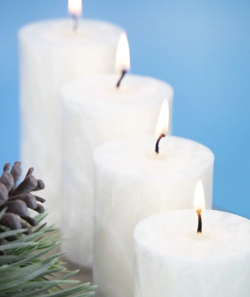 Adventné sviečky biele postupné - 4ks