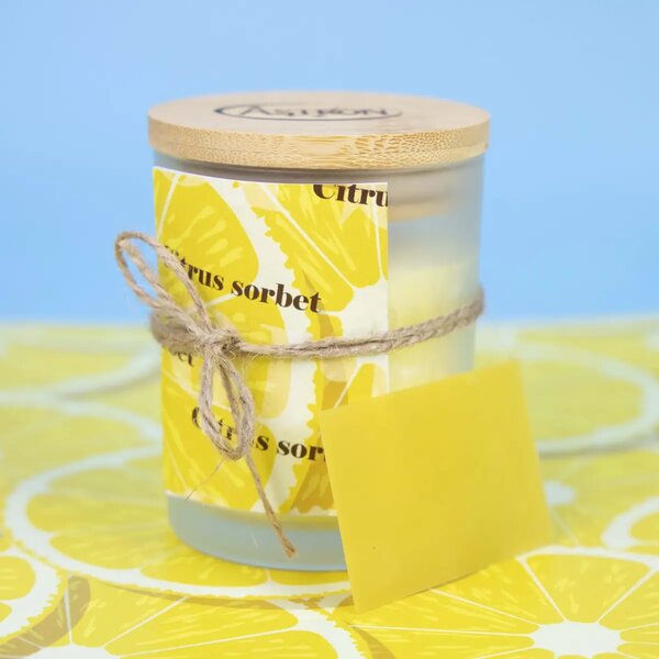 Vonná Sviečka želania v skle - Citrus sorbet