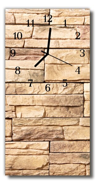 Nástenné hodiny vertikálne Kamenná múr béžová 30x60 cm