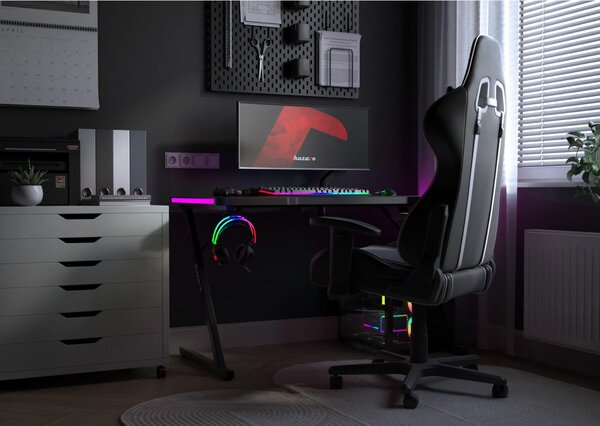 NovýNábytok.sk PC stolík Hyperion 2.5 (čierna + viacfarebná) (s LED osvetlením). Akcia -18%. Vlastná spoľahlivá doprava až k Vám domov. 1087502