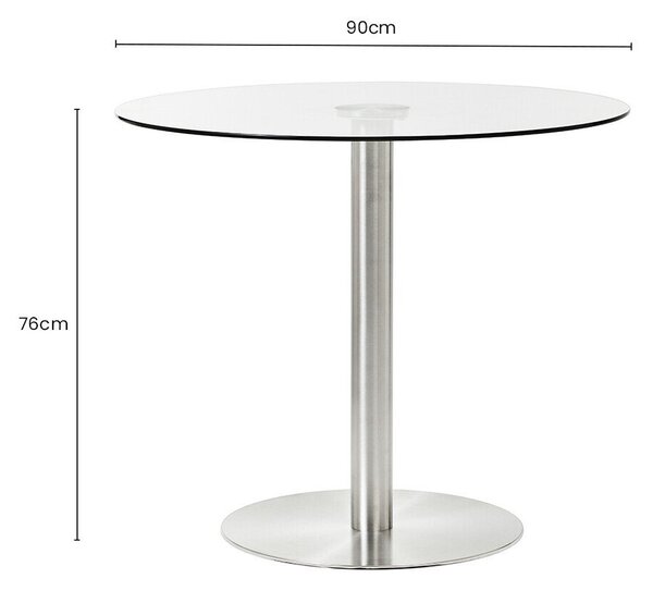 Okrúhly jedálenský stôl so sklenenou doskou ø 90 cm Metropolitan – Premier Housewares