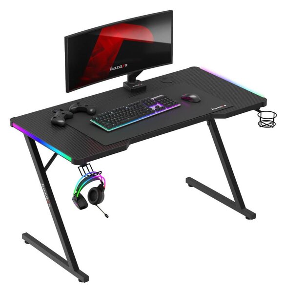 NovýNábytok.sk PC stolík Hyperion 2.5 (čierna + viacfarebná) (s LED osvetlením). Akcia -18%. Vlastná spoľahlivá doprava až k Vám domov. 1087502
