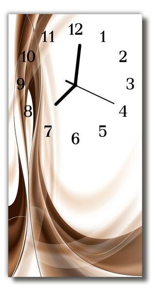 Nástenné hodiny vertikálne Umelecké grafické čiary béžovej 30x60 cm