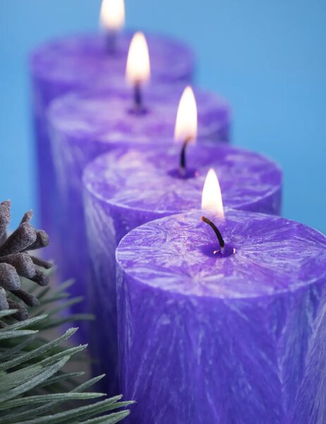 Adventné sviečky fialové - 4ks