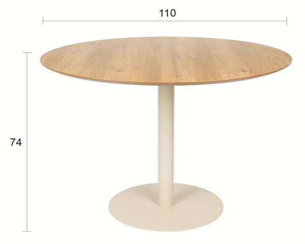 Okrúhly jedálenský stôl s doskou v dubovom dekore ø 110 cm Steven – White Label