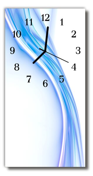 Nástenné hodiny vertikálne Modrá čiara výtvarné krivky 30x60 cm