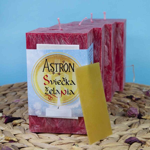 Sada sviečok - rodinné balenie Sviečky želania - 4 ks x hranol - žltá (Z1)