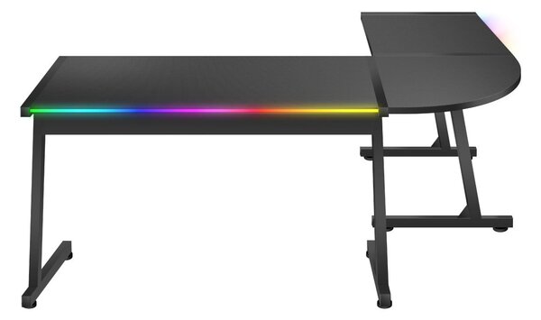 NovýNábytok.sk Rohový PC stolík Hyperion 6.0 (čierna + viacfarebná) (s LED osvetlením). Akcia -21%. Vlastná spoľahlivá doprava až k Vám domov. 1087515