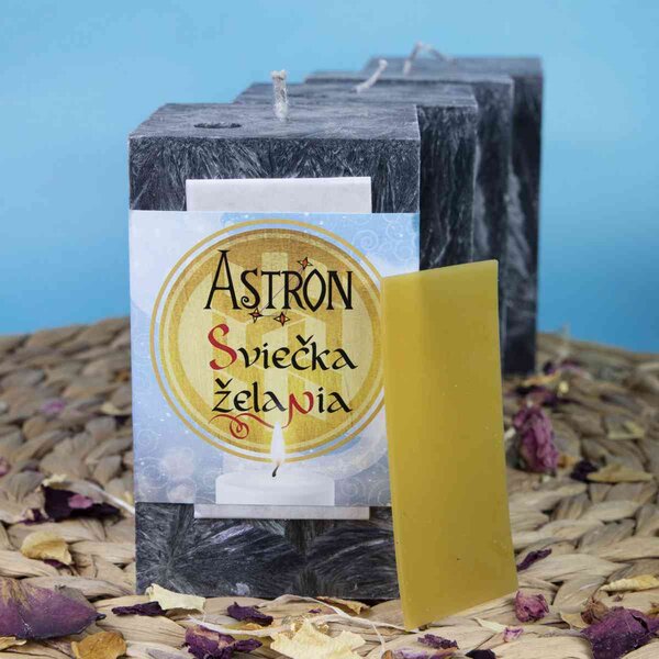 Sada sviečok - rodinné balenie Sviečky želania - 4 ks x hranol - žltá (Z1)