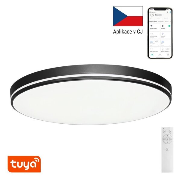 Immax 07148-B51 NEO LITE AREAS stropné svietidlo LED D510mm 48W/3360lm 2700-6500K čierna, diaľkové ovládanie