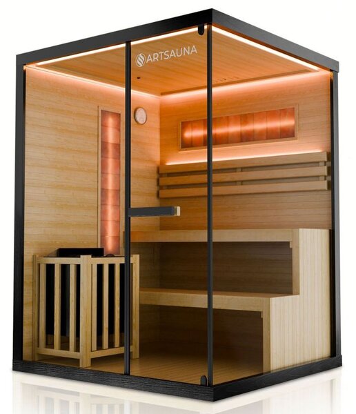 Domáca sauna pre 3 osoby 150 x 140 x 200 cm, čierna