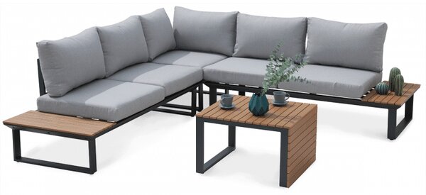 Kondela Hliníkové záhradné sedenie PASADENA Dark Grey
